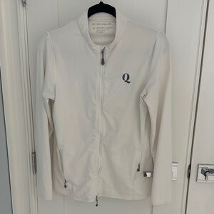 Peter Millar White Full-Zip Jacket, Quinnipiac College, medium